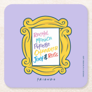 Dessous-de-verre Carré En Papier Noms FRIENDS™ dans un judas