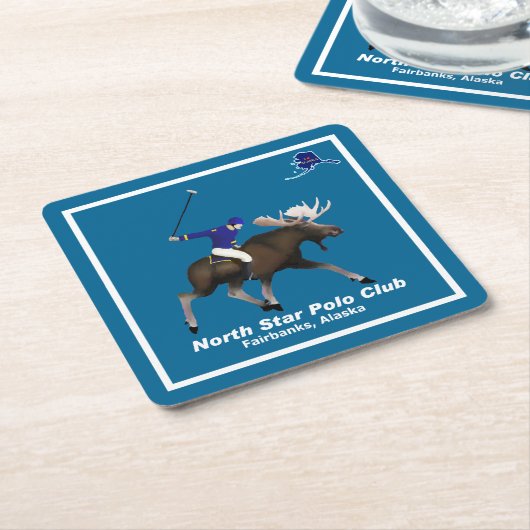 Dessous-de-verre Carré En Papier North Star Moose Polo Club (Incliné)