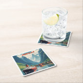 Dessous-de-verre Carré En Papier Norvège (En situation)