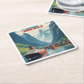 Dessous-de-verre Carré En Papier Norvège (Incliné)