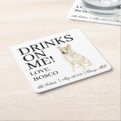 Dessous-de-verre Carré En Papier Norvégien Buhund Chien Mariage (Incliné)