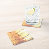 Dessous-de-verre Carré En Papier Notes musicales (En situation)