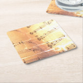 Dessous-de-verre Carré En Papier Notes musicales (Incliné)