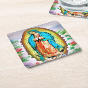 Dessous-de-verre Carré En Papier Notre-Dame de Guadalupe