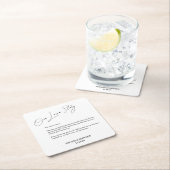 Dessous-de-verre Carré En Papier Notre histoire d'amour Mariage serviettes (En situation)