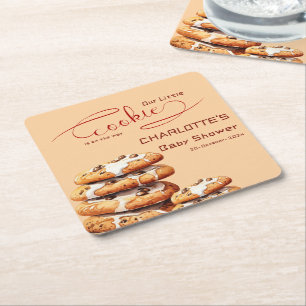 Dessous-de-verre Carré En Papier Notre Petit Cookie Est En Route Cadeau De Baby Sho