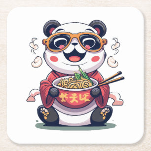 Dessous-de-verre Carré En Papier Nouilles de Panda