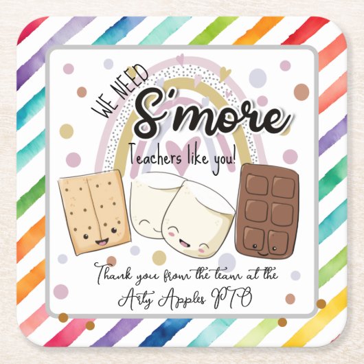 Dessous-de-verre Carré En Papier nous avons besoin de plus d'enseignants comme vous (Devant)