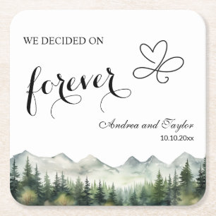 Dessous-de-verre Carré En Papier Nous avons choisi Forever Elegant Wedding