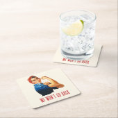 Dessous-de-verre Carré En Papier Nous ne retournerons pas Rosie Riveter (En situation)