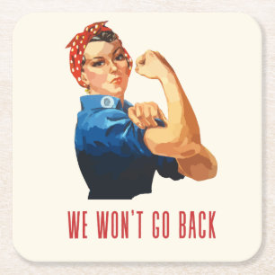 Dessous-de-verre Carré En Papier Nous ne retournerons pas Rosie Riveter