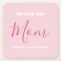 Nous t'aimons Maman Pink Minimalist