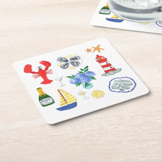 Dessous-de-verre Carré En Papier Nouvel-Angleterre - Thème (Incliné)