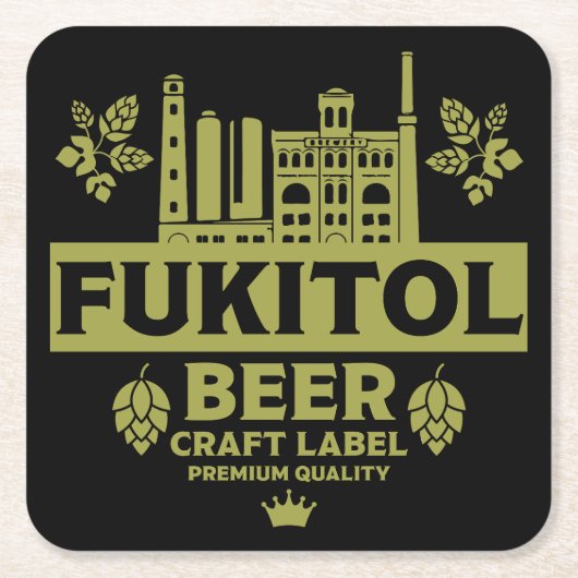 Dessous-de-verre Carré En Papier Novelty Funny Bière Étiquette (Devant)