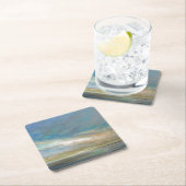 Dessous-de-verre Carré En Papier Nuages côtiers avec l'océan (En situation)