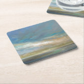Dessous-de-verre Carré En Papier Nuages côtiers avec l'océan (Incliné)