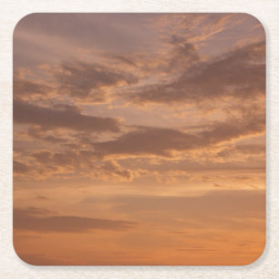 Dessous-de-verre Carré En Papier Nuages de coucher de soleil II Pastel Nature Abstr
