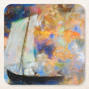 Dessous-de-verre Carré En Papier Nuages de fleurs, Redon