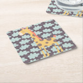 Dessous-de-verre Carré En Papier Nuages et girafes (Incliné)