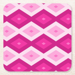 Dessous-de-verre Carré En Papier Nuances de motif de diamant fuchsia