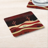 Dessous-de-verre Carré En Papier Nuit du désert (Incliné)