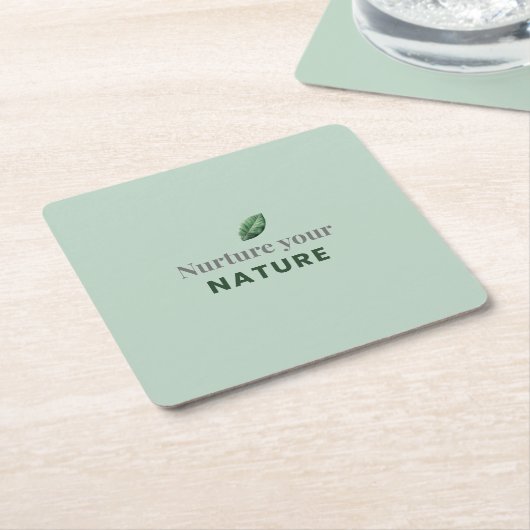 Dessous-de-verre Carré En Papier Nurture Your Nature Minimal Motivational Coaster (Incliné)