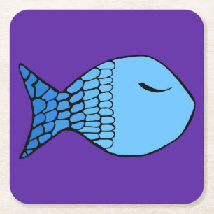 Dessous-de-verre Carré En Papier NY Fish Design Dessous de verre