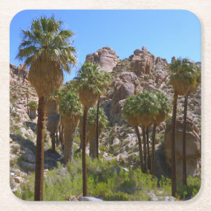 Dessous-de-verre Carré En Papier Oasis Lost Palms I dans le Parc national de Joshua