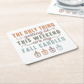 Dessous-de-verre Carré En Papier Obtenir mes bougies automnales (Incliné)