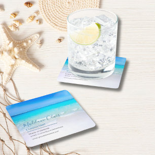 Dessous-de-verre Carré En Papier Ocean Sea Business Contact Blue