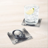 Dessous-de-verre Carré En Papier Odeur musicale pour écouteurs (En situation)