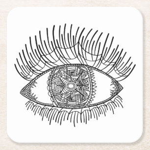 Dessous-de-verre Carré En Papier Oeil inspiré