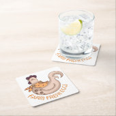 Dessous-de-verre Carré En Papier Oeufs frais de ferme (En situation)