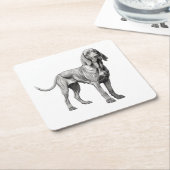 Dessous-de-verre Carré En Papier OEuvre d'art de Bloodhounds Dog (Incliné)