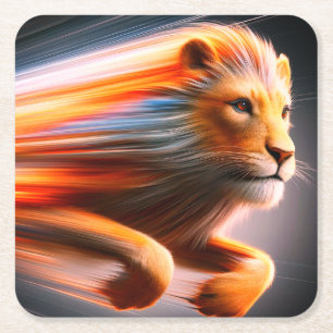 Dessous-de-verre Carré En Papier OEuvre de Lion