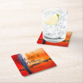 Dessous-de-verre Carré En Papier Oeuvre mariage créative Abstraite (En situation)