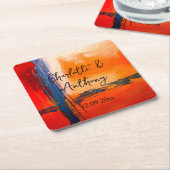 Dessous-de-verre Carré En Papier Oeuvre mariage créative Abstraite (Incliné)