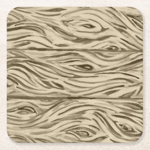 Dessous-de-verre Carré En Papier Office des grains de bois dessous de verre en chên