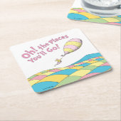 Dessous-de-verre Carré En Papier Oh! Les Endroits où tu iras ! Fille Anniversaire (Incliné)