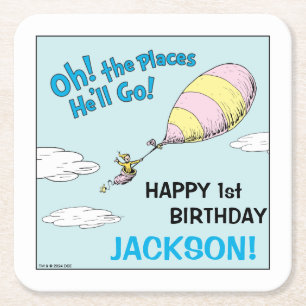Dessous-de-verre Carré En Papier Oh, The Places He'll Go! - Premier Anniversaire