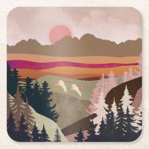 Dessous-de-verre Carré En Papier Oie d'été