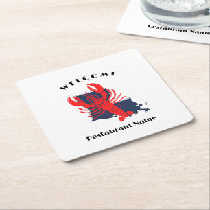 Dessous-de-verre Carré En Papier Oiseau de bienvenue moderne Louisiane nom personna