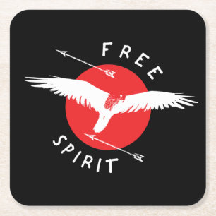 Dessous-de-verre Carré En Papier Oiseau De Prey Esprit Libre