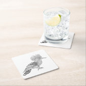 Dessous-de-verre Carré En Papier Oiseau de style (En situation)