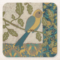 Oiseau jaune et bleu Turquoise perché sur une bran