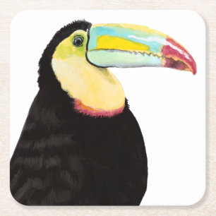 Dessous-de-verre Carré En Papier Oiseau tropical Toucan