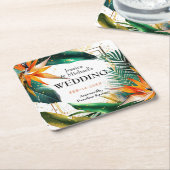 Dessous-de-verre Carré En Papier Oiseaux de Paradise Bliss (Incliné)