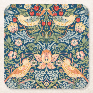 Dessous-de-verre Carré En Papier Oiseaux mignons, Thief fraise Art Vintage