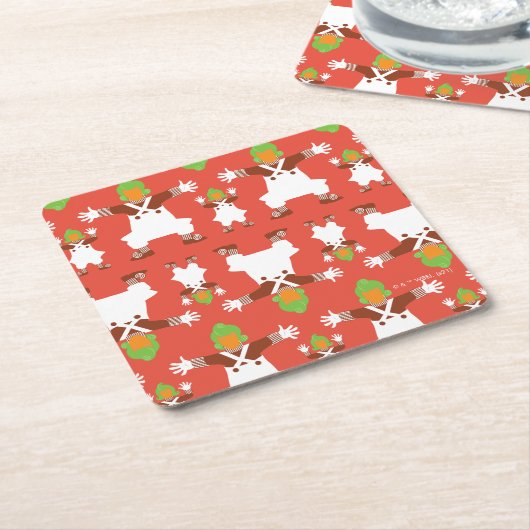 Dessous-de-verre Carré En Papier Oompa Loompa Motif dansant (Incliné)