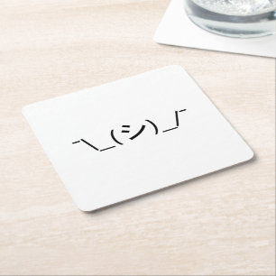 Dessous-de-verre Carré En Papier Oops Shrug Emoticon ; -\_(シ)_/